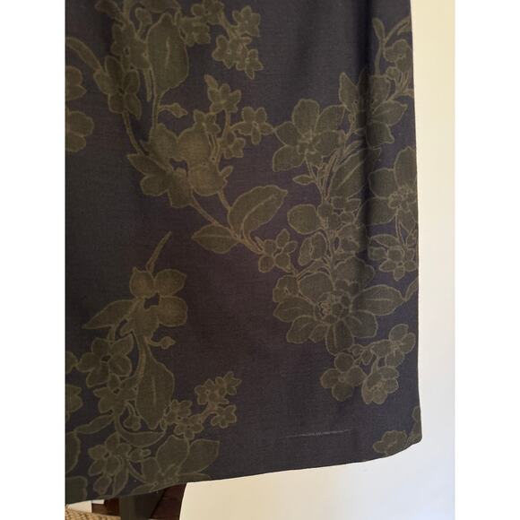 Etro Floral Wool Midi Sheath Dress with Velvet Sleeves - Picture 9 of 11